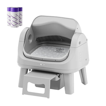 Petpivot Autoscooper 12 Lite Open-Top Automatic Self-Cleaning Cat Litter Box, Easy-Entry Front Step, Triple Safety Protection, No App Required