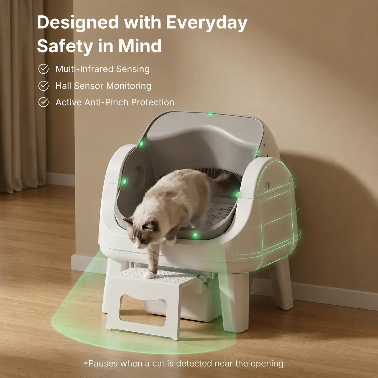 Petpivot Autoscooper 12 Lite Open-Top Automatic Self-Cleaning Cat Litter Box, Easy-Entry Front Step, Triple Safety Protection, No App Required