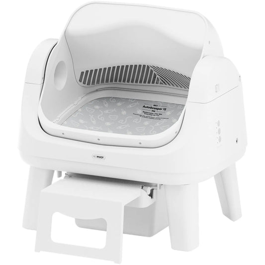 Petpivot Autoscooper 12 Lite Open-Top Automatic Self-Cleaning Cat Litter Box, Easy-Entry Front Step, Triple Safety Protection, No App Required