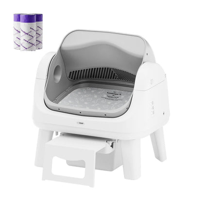 Petpivot Autoscooper 12 Lite Open-Top Automatic Self-Cleaning Cat Litter Box, Easy-Entry Front Step, Triple Safety Protection, No App Required