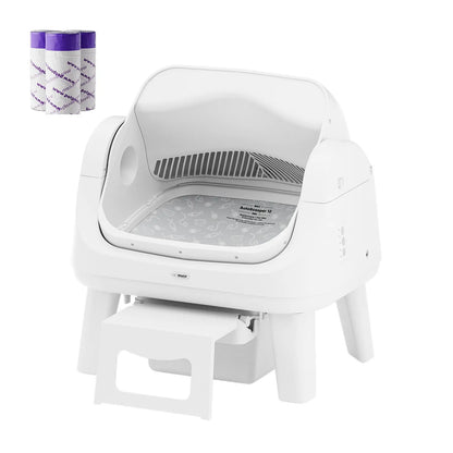 Petpivot Autoscooper 12 Lite Open-Top Automatic Self-Cleaning Cat Litter Box, Easy-Entry Front Step, Triple Safety Protection, No App Required